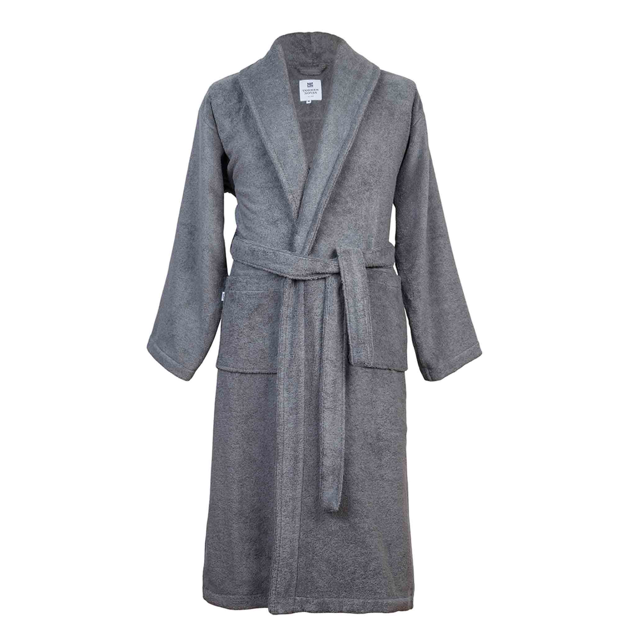 Bademantel Frottee dunkelgrau, L