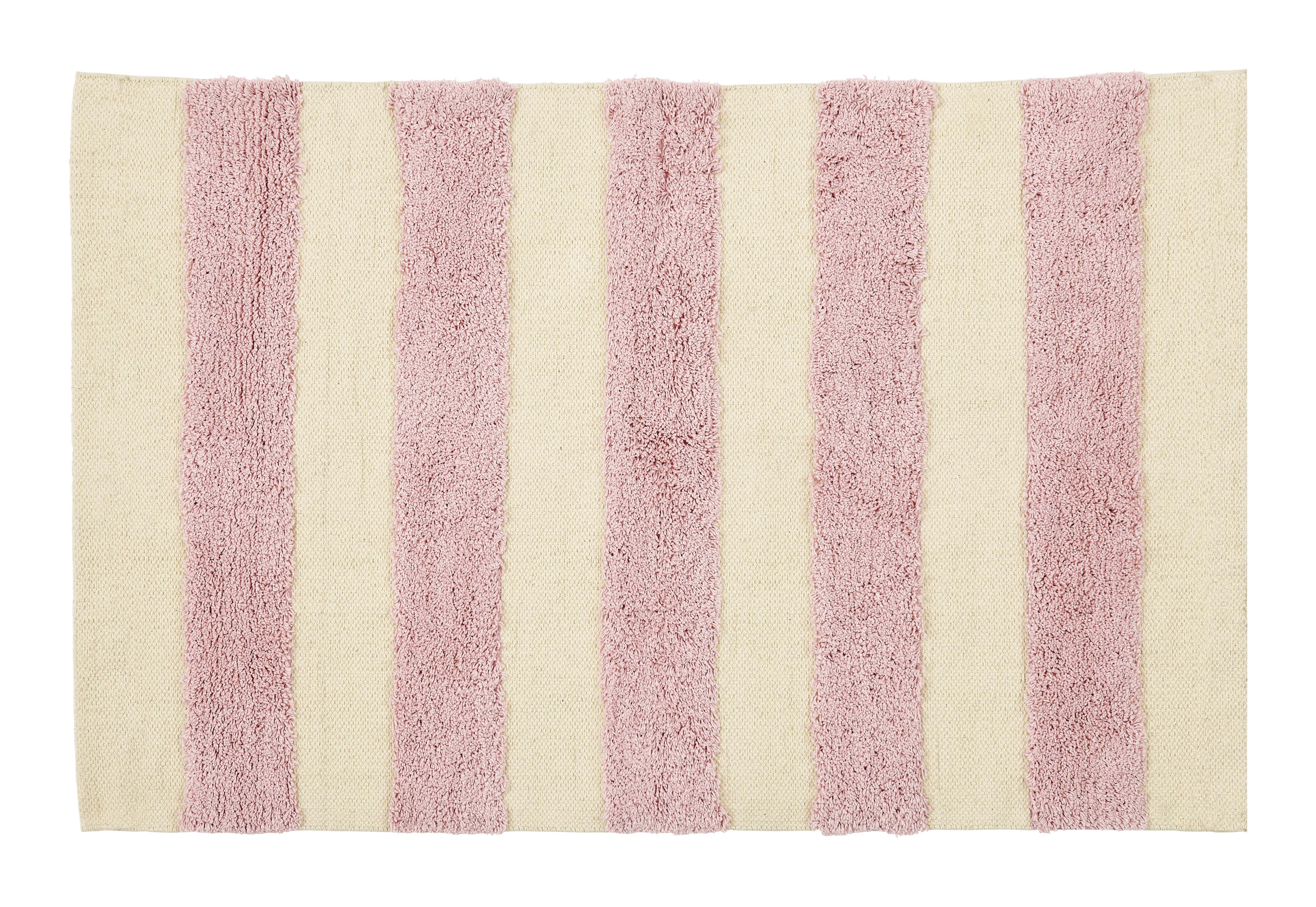 Baumwollteppich SUGAR, Naturweiß/Rosa, oekotex, 60x90cm