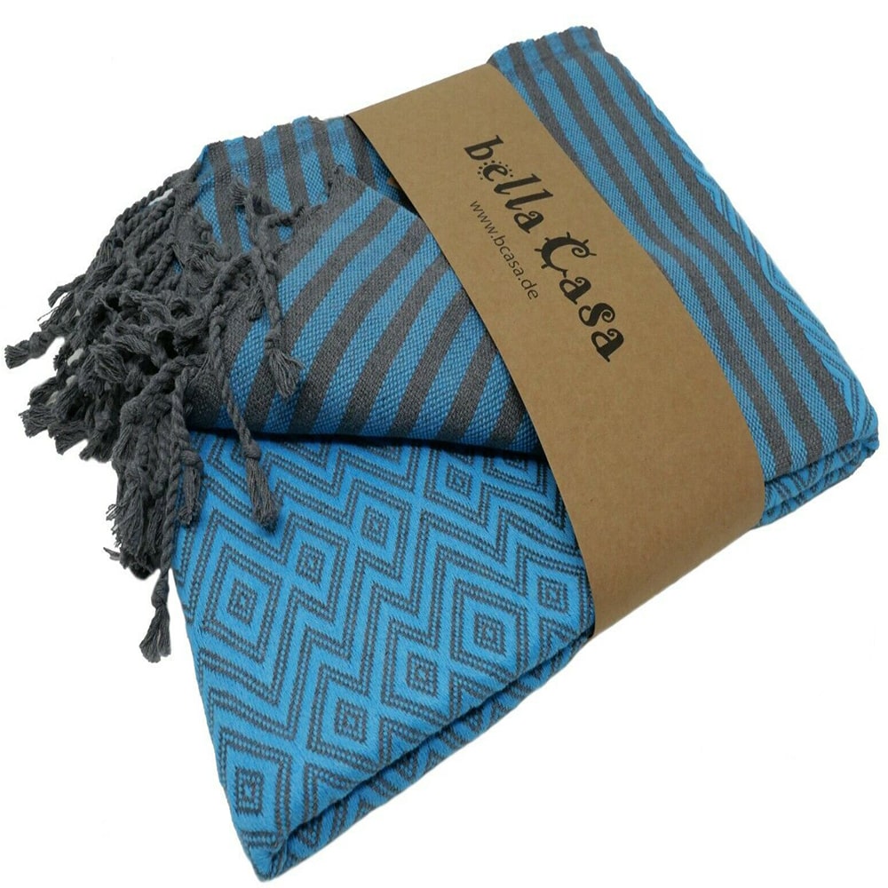 Hamam Badetuch Kelim Lux türkis