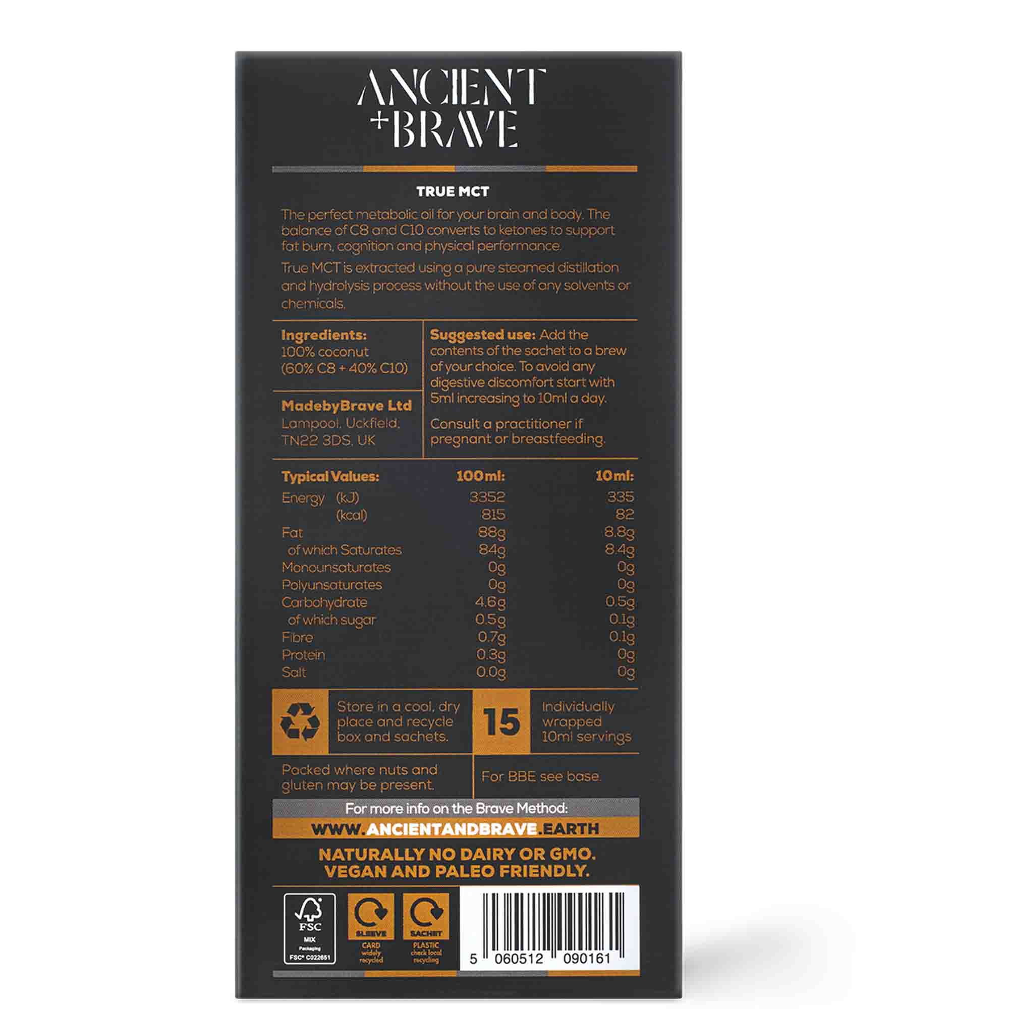 True MCT Oil Sachets, 150 ml