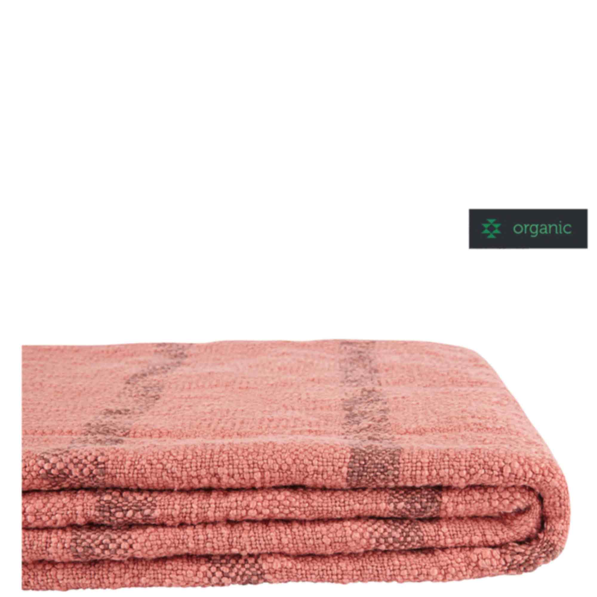 Baumwolldecke STRIPE rose/henna