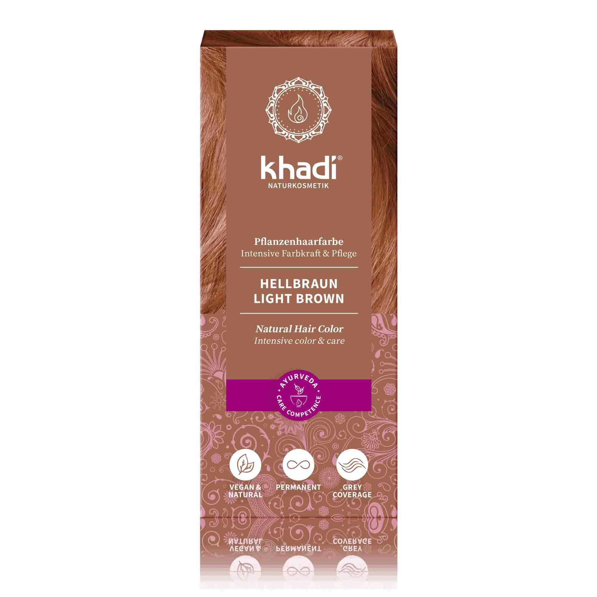 Pflanzenhaarfarbe Hellbraun, 100 g