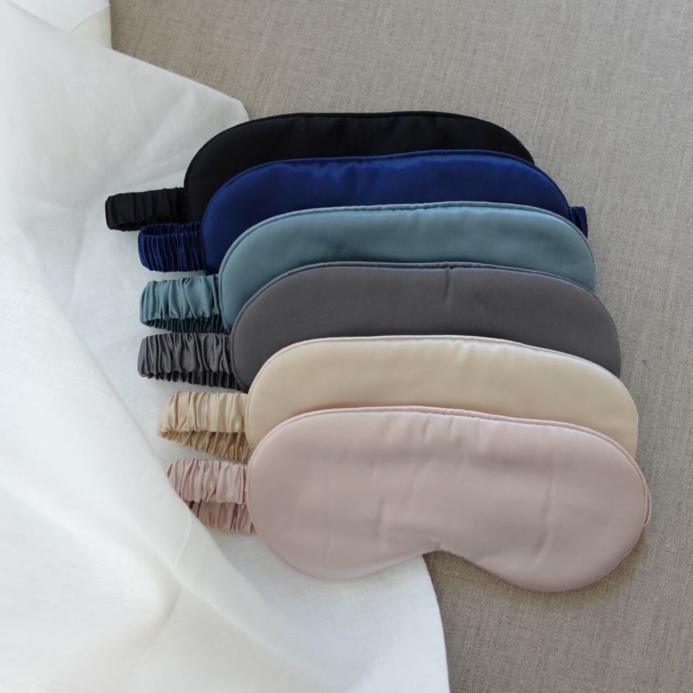 Schlafmaske Seide grau