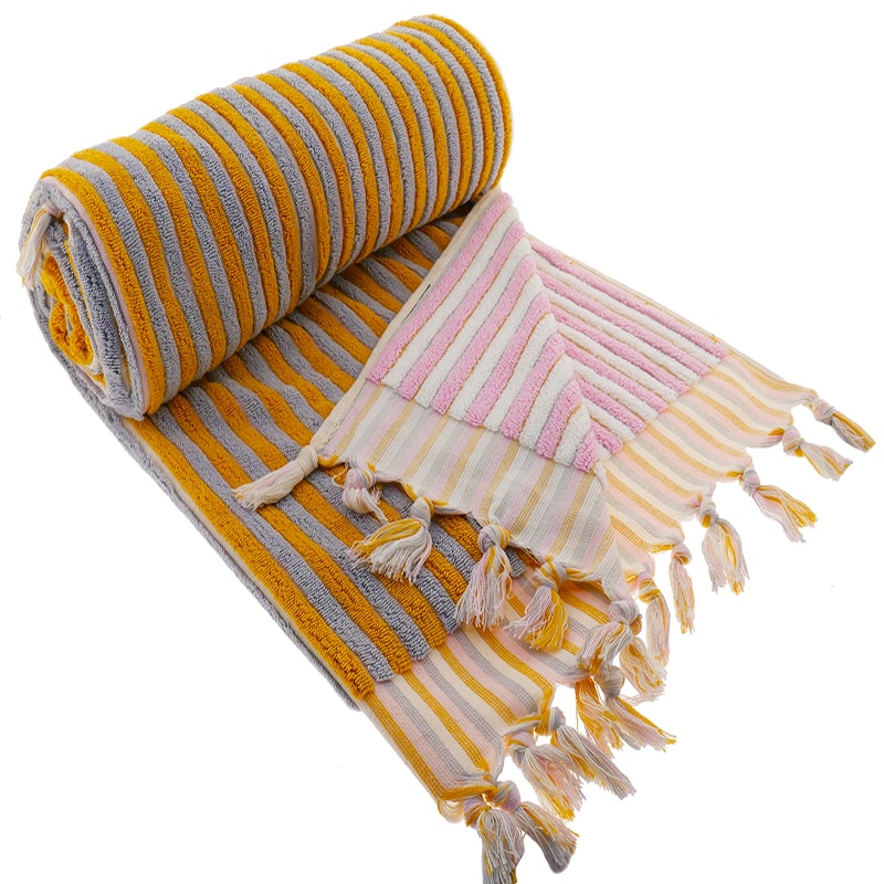 Badetuch Frottee rosa-orange