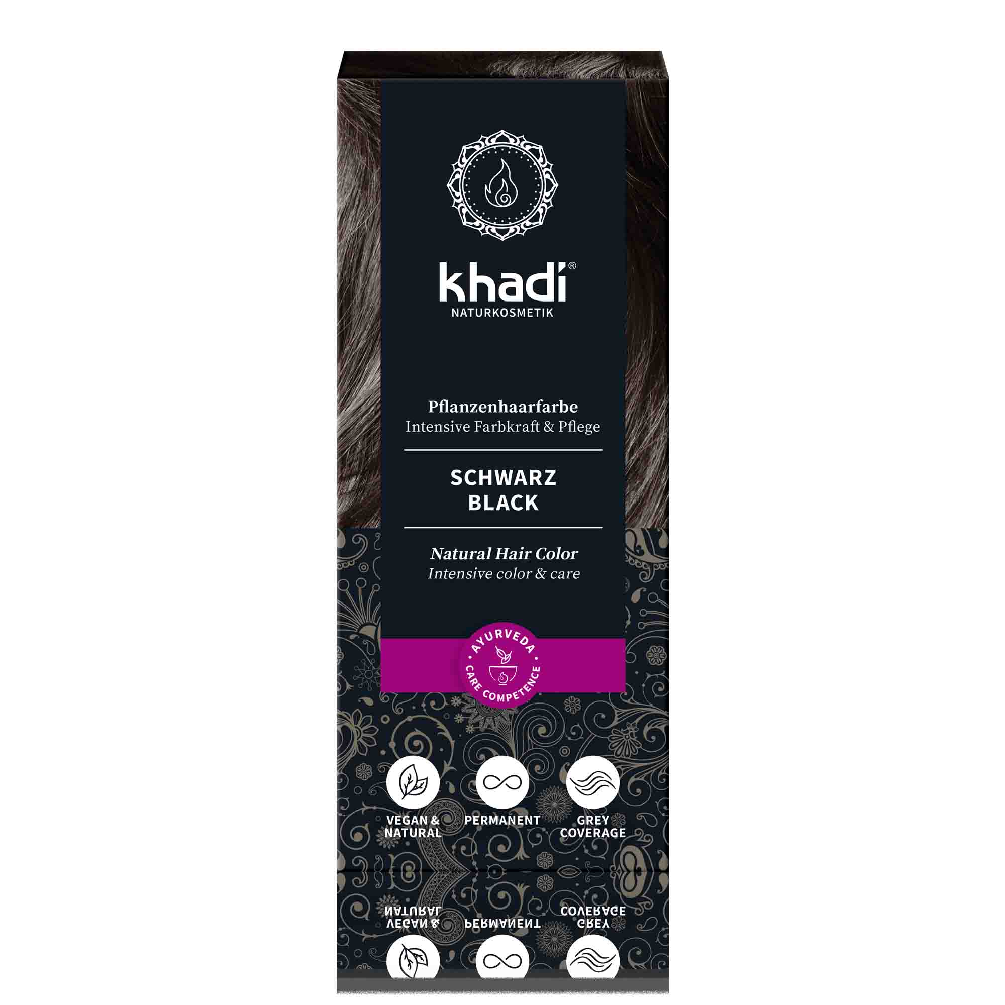 Pflanzenhaarfarbe Schwarz, 100 g