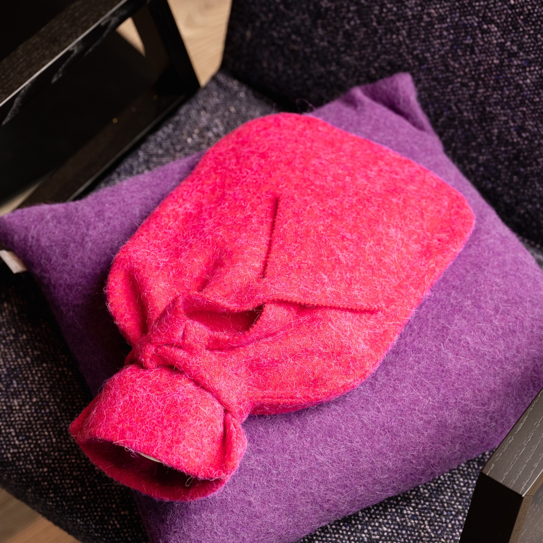 Wärmflasche Merino/Alpaka Magenta