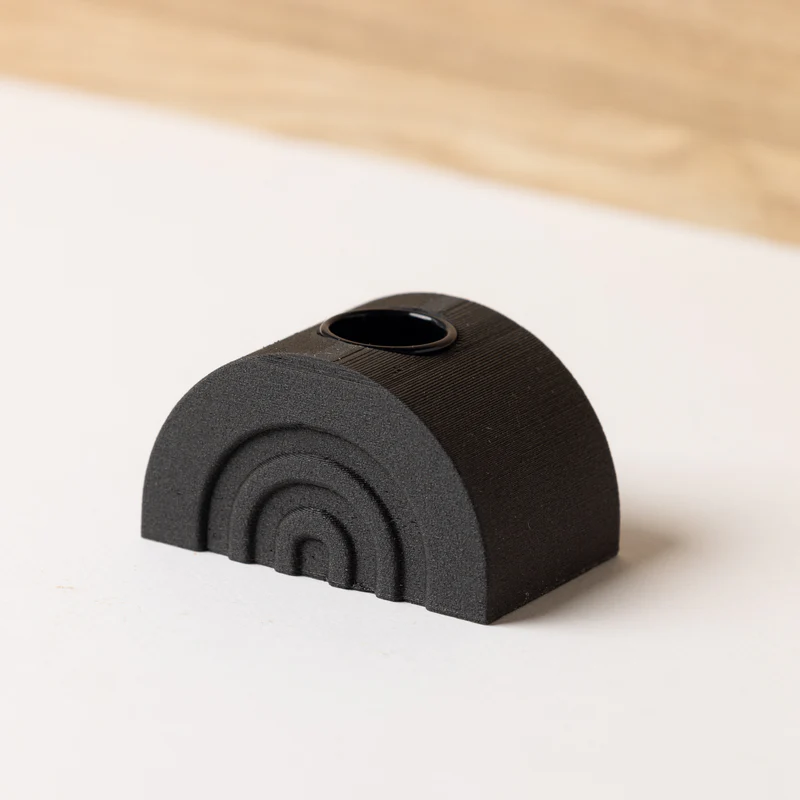 Kerzenhalter schwarz aus Recyclingholz